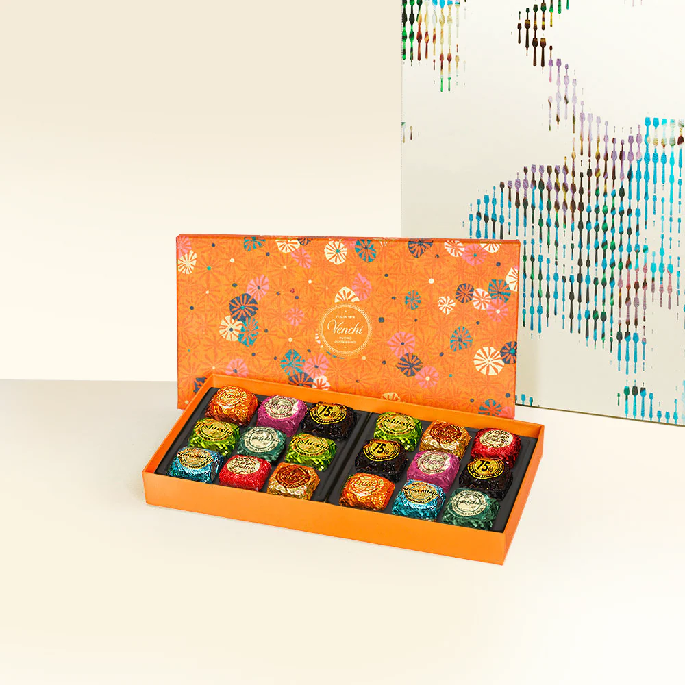 Murrine Chocoviar Rectangular Orange Gift Box (18 pcs)